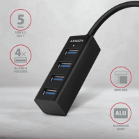 Axagon HUE-M1A USB 3.2 HUB (4 port) Fekete