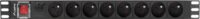 Lanberg PDU-08E-0200-BK túlfeszültség védő elosztó - Fekete