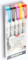 Zebra "Mildliner Warm" Kétvégű ecsetirón készlet (5 db / csomag)