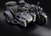 Italeri WWII KS 750 oldalkocsis motor műanyag modell (1:9)