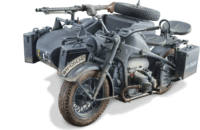 Italeri WWII KS 750 oldalkocsis motor műanyag modell (1:9)