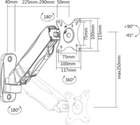 Stell SOS 1810 13"-32" Single LCD TV/Monitor fali tartó Fekete