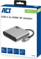 ACT AC7022 USB-C apa - HDMI + USB + USB-C anya adapter