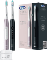 Oral-B Pulsonic Slim Luxe 4900 Elektromos fogkefe (2db) Fekete/Rózsaszín