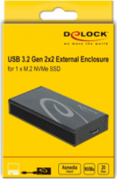 DeLOCK 42000 M.2 USB Type-C Külső SSD ház - Fekete