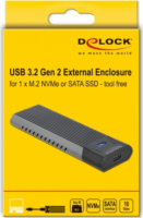 Delock 42638 M.2 USB Type-C Külső SSD ház - Szürke