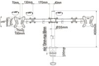 Equip 650152 13"-27 LCD TV/Monitor tartó Asztali kar - Fekete (2 kijelző)