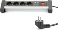 Digitus DA-70614 220V hálózati elosztó 2x USB port asztalra fogatható 1.5m - Fekete/Ezüst