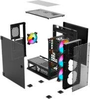 Savio Raptor X1 ARGB Számítógépház - Fekete