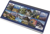 Realsystem Hegyek 320x155mm 2023 Asztali naptár - Bordó