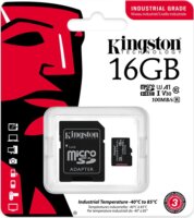 Kingston 16GB Industrial microSDHC UHS-I CL10 Memóriakártya + Adapter
