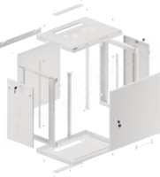 Lanberg 19" Fali rack szekrény 12U 600x450mm - Szürke