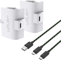 Venom VS2874 2db Nagy kapacitású újratölthető akkumulátor (1100mAh) - Fehér + 3m Töltőkábel