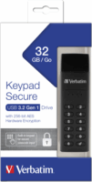 Verbatim 32GB Keypad Secure USB 3.2 Pendrive - Fekete
