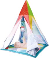 Meying 3 ajtós Színes pöttyös játszósátor csörgővel