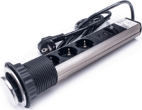 TOO PPS-305-3C 3 aljzatos asztalba süllyeszthető elosztó 1,8m - Ezüst