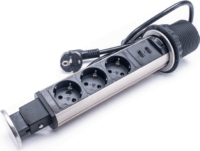 TOO PPS-305-3C 3 aljzatos asztalba süllyeszthető elosztó 1,8m - Ezüst