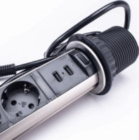 TOO PPS-305-3C 3 aljzatos asztalba süllyeszthető elosztó 1,8m - Ezüst