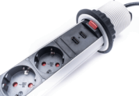 TOO PPS-304-3S 3 aljzatos asztalba süllyeszthető elosztó 1,8m - Fehér