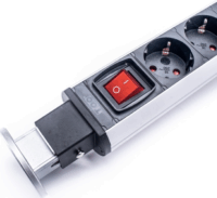 TOO PPS-303-3S 3 aljzatos asztalba süllyeszthető elosztó 1,8m - Fehér