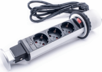 TOO PPS-300-3S 3 aljzatos asztalba süllyeszthető elosztó 1,8m - Ezüst