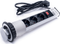 TOO PPS-300-3S 3 aljzatos asztalba süllyeszthető elosztó 1,8m - Ezüst