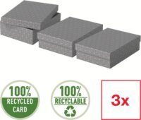 Esselte Home karton Tárolódoboz / Ajándékdoboz 36,8L - Szürke (3 db / csomag)
