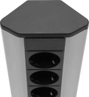 Delight 20484 4 aljzatos elosztó - Fekete/Ezüst (1,5m)