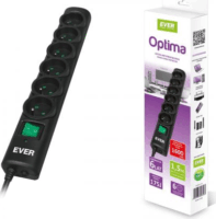 Ever Optima 6 aljzatos túlfeszültség védő - elosztó - Fekete (1,5m)