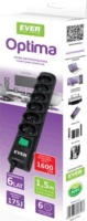 Ever Optima 6 aljzatos túlfeszültség védő - elosztó - Fekete (1,5m)