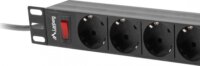 Lanberg 220V hálózati elosztó 19" RACK 9 aljzatos túlfeszültség védelemmel 3.0m - Fekete