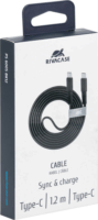 RivaCase PS6005 BK12 USB-C apa - USB-C apa 2.0 Adat és töltőkábel (1.2m)