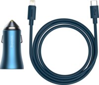 Baseus Golden Contactor Pro USB + USB-C Autós töltő (40W) - Kék