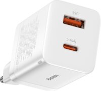 Baseus Super Si Pro QC Hálózati USB-A + USB-C töltő (30W) - Fehér