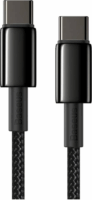 Baseus Tungsten Gold Fast charging and data USB-C apa - USB-C apa Adat és töltőkábel - Fekete (2m)