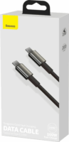 Baseus Tungsten Gold Fast charging and data USB-C apa - USB-C apa Adat és töltőkábel - Fekete (2m)