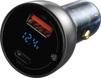 Baseus CCKX Autós USB-A + USB-C töltő (65W) - Ezüst