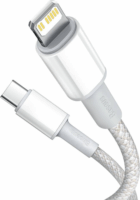 Baseus High Density Braided Fast Charging Cable USB-C apa 2.0 - Lightning apa Adat és töltőkábel - Fehér (1m)