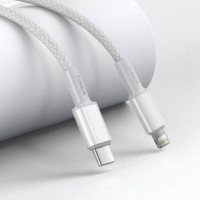 Baseus High Density Braided Fast Charging Cable USB-C apa 2.0 - Lightning apa Adat és töltőkábel - Fehér (1m)