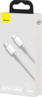 Baseus High Density Braided Fast Charging Cable USB-C apa 2.0 - Lightning apa Adat és töltőkábel - Fehér (1m)