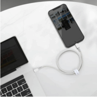 Baseus High Density Braided Fast Charging Cable USB-C apa 2.0 - Lightning apa Adat és töltőkábel - Fehér (1m)