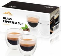 ETA 4181 93000 80ml Eszpresszó Dupla Falú Üveg Pohár 2 Darabos