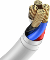 Baseus Simple Wisdom Data Cable Kit USB-A apa 2.0 - Lightning apa iPhone töltőkábel - Fehér (1.5m) (2db)