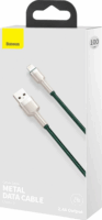 Baseus Cafule Series Metal Data Cable USB-A apa 2.0 - Lightning apa iPhone töltőkábel - Zöld (1m)