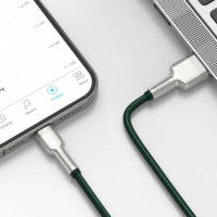 Baseus Cafule Series Metal Data Cable USB-A apa 2.0 - Lightning apa iPhone töltőkábel - Zöld (1m)
