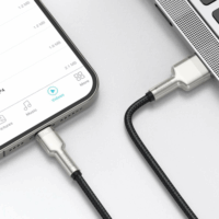 Baseus Cafule Series Metal Data Cable USB-A apa 2.0 - Lightning apa iPhone töltőkábel - Fekete (0.25m)