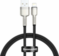 Baseus Cafule Series Metal Data Cable USB-A apa 2.0 - Lightning apa iPhone töltőkábel - Fekete (0.25m)
