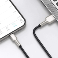 Baseus Cafule Series Metal Data Cable USB-A apa 2.0 - Lightning apa iPhone töltőkábel - Fekete (1m)