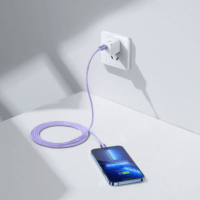 Baseus Crystal Shine Series Fast Charging Data Cable USB-C apa 2.0 - Lightning apa Adat és töltőkábel - Lila (2m)