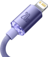 Baseus Crystal Shine Series Fast Charging Data Cable USB-C apa 2.0 - Lightning apa Adat és töltőkábel - Lila (2m)